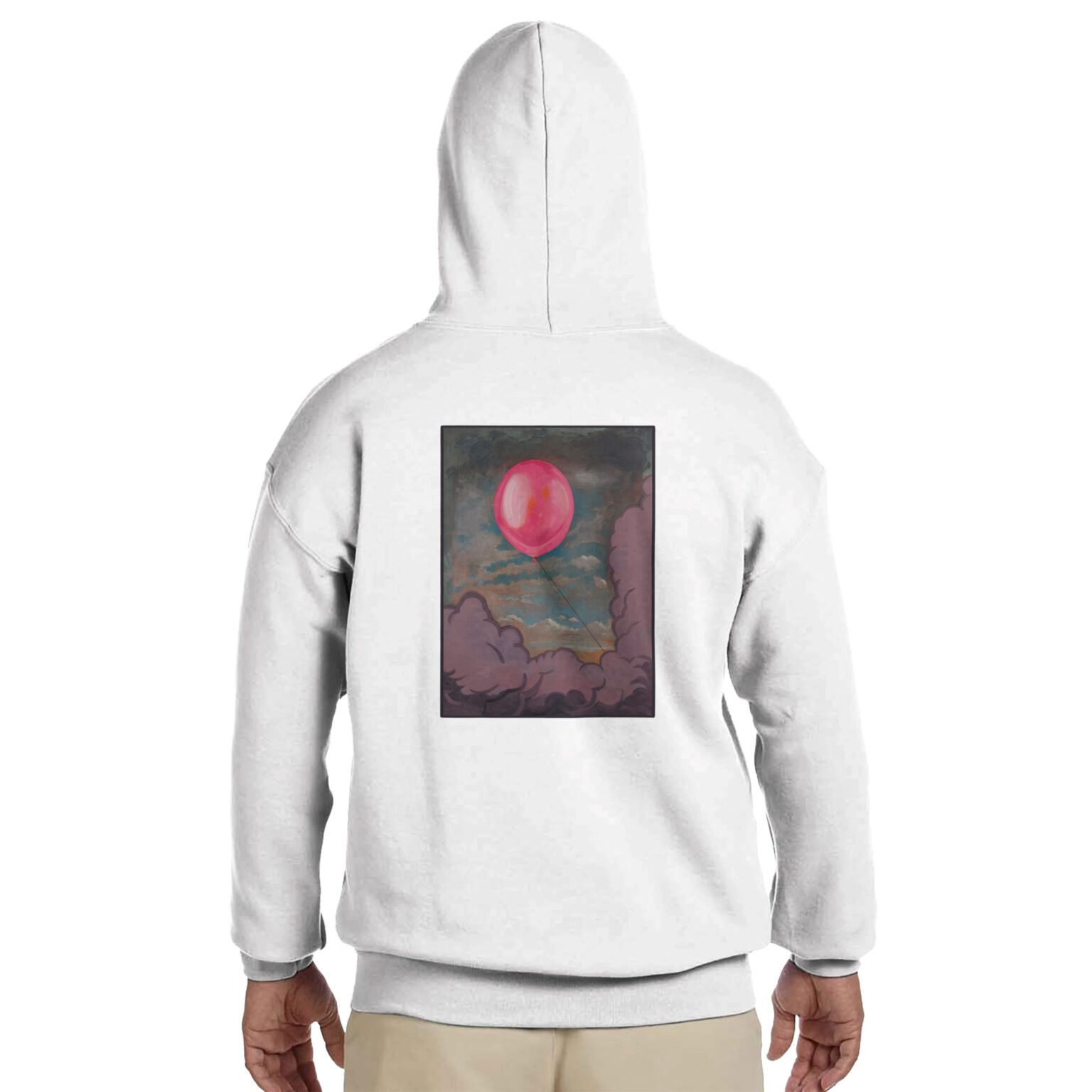 Hoodie – Balloon Full Print – Back – Splatter & Stitch